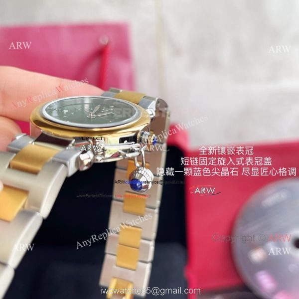 Replica Cartier Pasha Deep Green Dial 2-Tone Gold Watch With Arabic Markers Replica Cartier Pasha Deep Green Dial 2-Tone Gold Watch With Arabic Markers