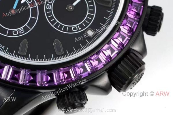 NEW! Noob Factory 4130 Rolex Daytona Blaken &8216;Black Venom 40 Watch Pink Diamond DLC Case NEW! Noob Factory 4130 Rolex Daytona Blaken &8216;Black Venom 40 Watch Pink Diamond DLC Case