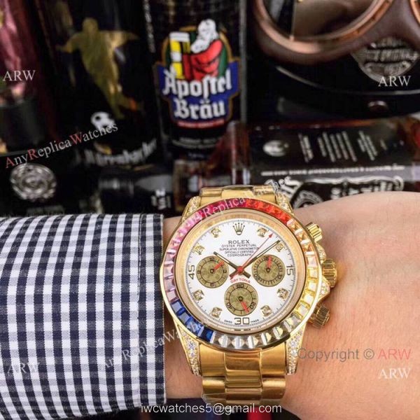 Limited Edition Daytona Rolex Rainbow Replica Watch 42mm Limited Edition Daytona Rolex Rainbow Replica Watch 42mm