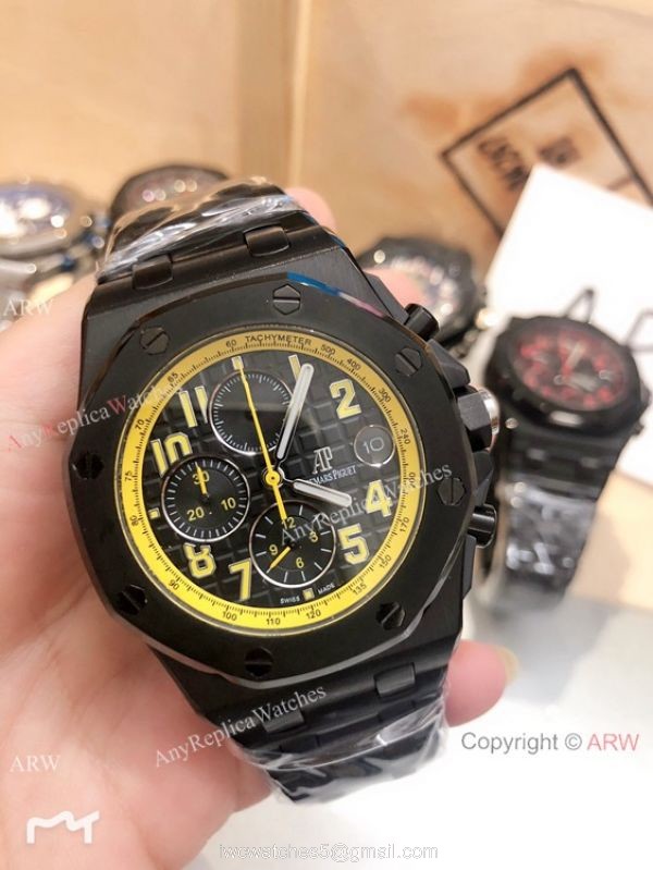 Solid Black Audemars Piguet Royal Oak Offshore Replica Watches Chronograph Dial 42mm Solid Black Audemars Piguet Royal Oak Offshore Replica Watches Chronograph Dial 42mm