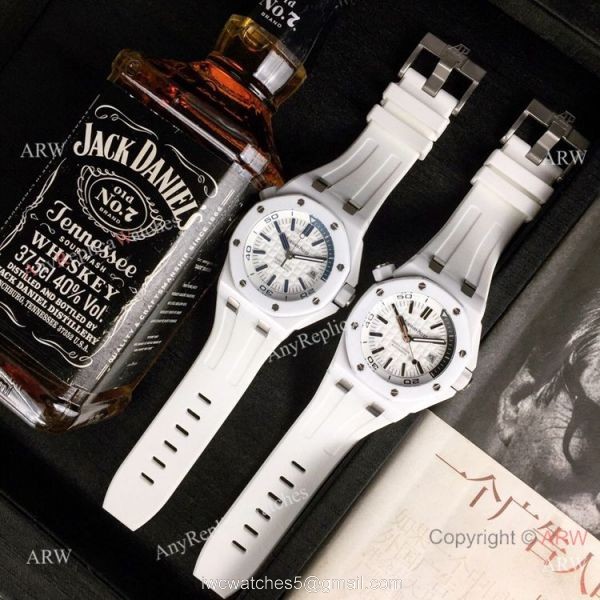 Swiss 3120 Audemars Piguet Royal Oak Offshore Divers White Ceramic Blue Rubber Watch New Replica Swiss 3120 Audemars Piguet Royal Oak Offshore Divers White Ceramic Blue Rubber Watch New Replica