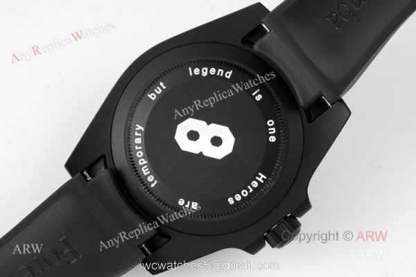 904L Blaken Rolex Kobe Bryant Swiss Replica Watches With Black Rubber Strap 904L Blaken Rolex Kobe Bryant Swiss Replica Watches With Black Rubber Strap