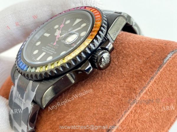 High Copy Rainbow Rolex Blaken Submariner Pink Lady 40mm All Black Watch High Copy Rainbow Rolex Blaken Submariner Pink Lady 40mm All Black Watch