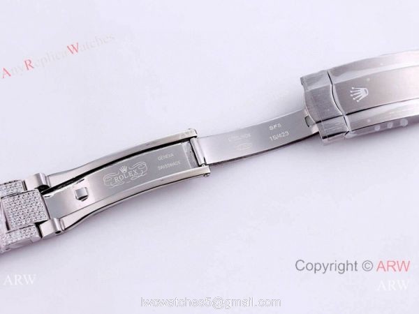 Swiss Quality Iced Out Rolex Oyster Perpetual 41mm Watch Full Diamond Case Silver Dial Swiss Quality Iced Out Rolex Oyster Perpetual 41mm Watch Full Diamond Case Silver Dial