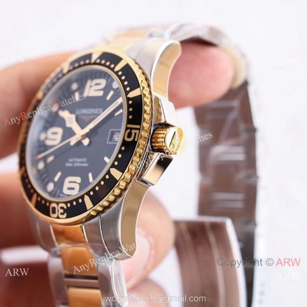 Swiss Replica Longines Hydro conquest TWF 2-Tone Black Dial Watch Swiss Replica Longines Hydro conquest TWF 2-Tone Black Dial Watch