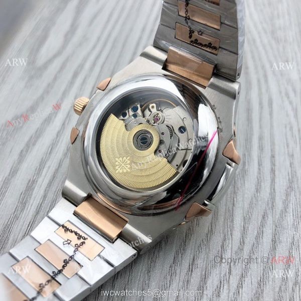 Patek Philippe Annual calendar Nautilus 8215 Two Tone Rose Gold Brown Dial Copy Watches Patek Philippe Annual calendar Nautilus 8215 Two Tone Rose Gold Brown Dial Copy Watches