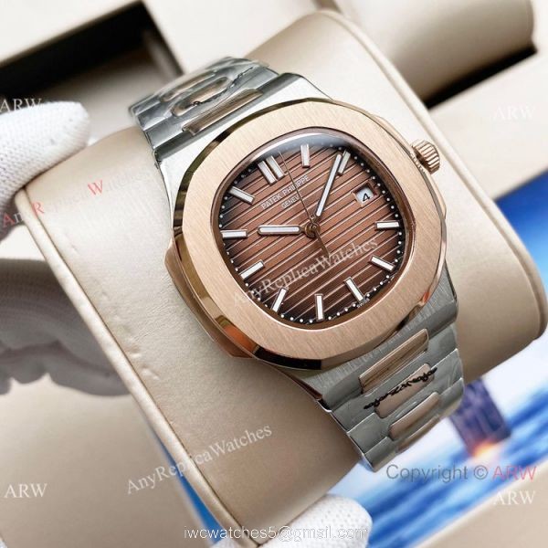 Swiss Quality Patek Philippe Nautilus 8215 Automatic Two Tone Rose Gold Black Dial Swiss Quality Patek Philippe Nautilus 8215 Automatic Two Tone Rose Gold Black Dial