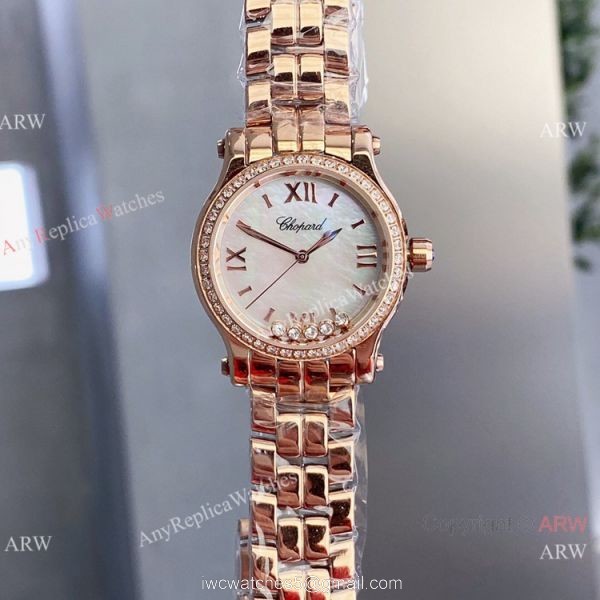 Copy Chopard Happy Sport 30mm quartz Watch Pink Rose Gold Case Copy Chopard Happy Sport 30mm quartz Watch Pink Rose Gold Case