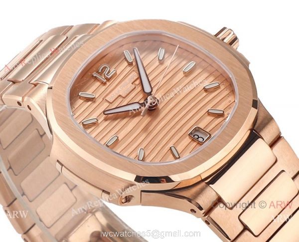 Swiss Cal.324 SC Patek Philippe Lady-Nautilus Copy Watches Rose Gold Dial Swiss Cal.324 SC Patek Philippe Lady-Nautilus Copy Watches Rose Gold Dial