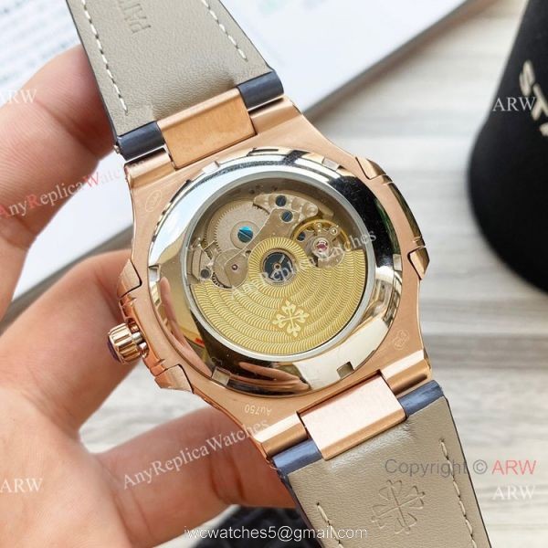New Clone Patek Philippe Nautilus Annual Calendar watch Baby-Blue Face Rose Gold 42mm New Clone Patek Philippe Nautilus Annual Calendar watch Baby-Blue Face Rose Gold 42mm