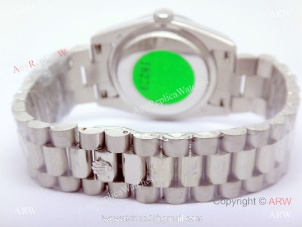 Rolex Day-Date Polished Stainless Steel White Dial Mens Replica Watch