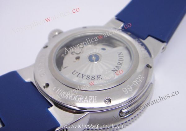 Ulysse Nardin Marine Blue Seal SS Blue Rubber Replica Watch