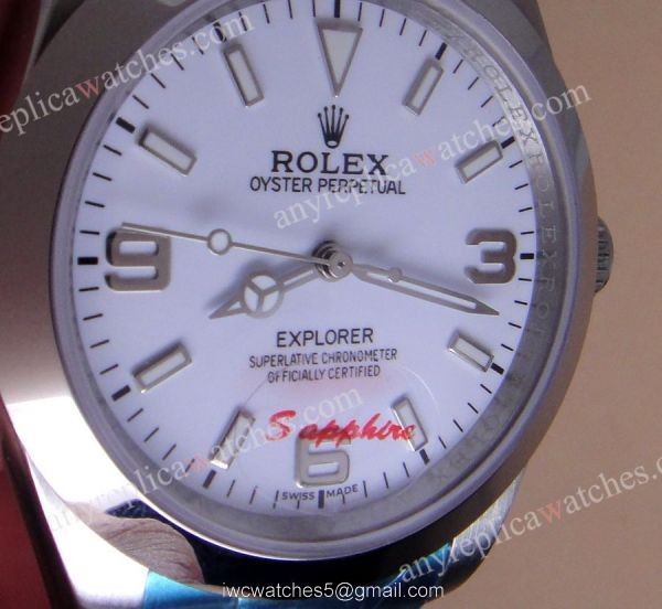 Replica Rolex Explorer White Dial Stainless Steel Mens Watch