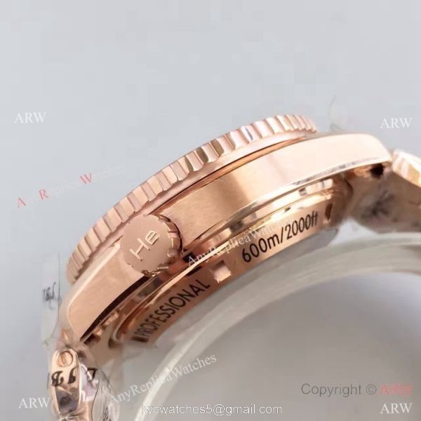 (OM)New Copy Swiss Omega Seamaster 9901 Watch Rose Gold Black Face