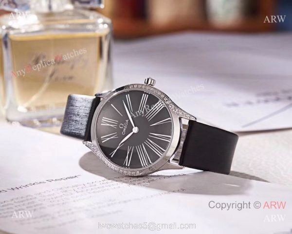 2018 Replica Omega De Ville Tresor White MOP Dial Watch Womens Size