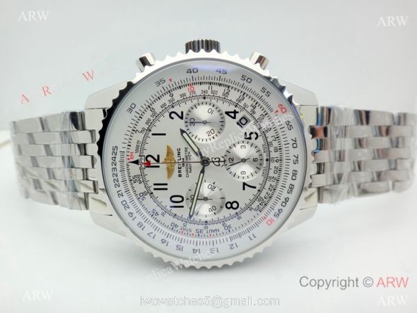 Breitling chronometer Navitimer Silver Dial Replica Watch 42mm or 46mm XL