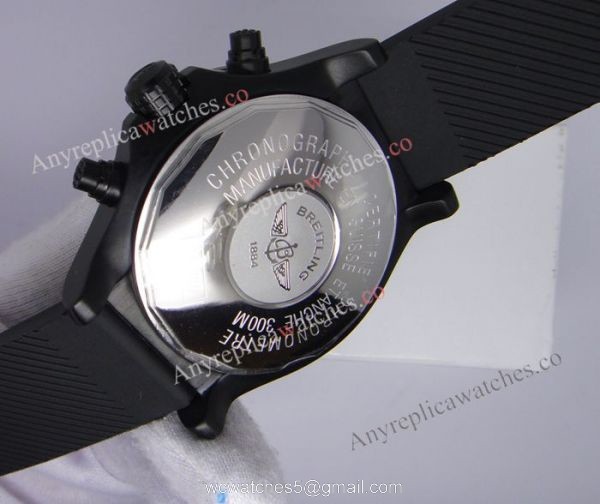 Replica Breitling Super Avenger Black Chronograph Rubber Strap 48mm