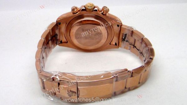 Rolex Rose Gold Daytona Black Face / 40mm Replica Watch