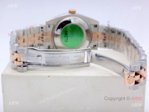 Copy Rolex Datejust Diamond Dial 2-Tone Rose Gold Jubilee White MOP Watch for Woman 31mm