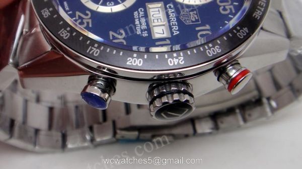 Tag Heuer Carrera Calibre 16 Day-Date SS Black Replica Watch 43mm