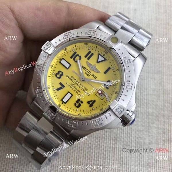 NEW Style Replica Breitling Avenger II Seawolf Orange Dial Silver Steel Watch