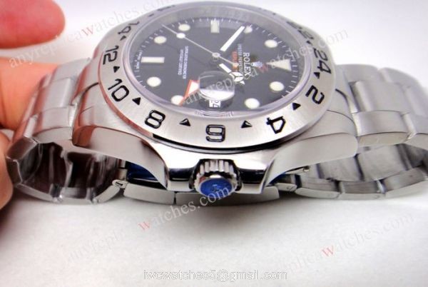 NEW UPGRADED Replica Rolex Explorer II GMT Watch Stainless Steel Black 42mm