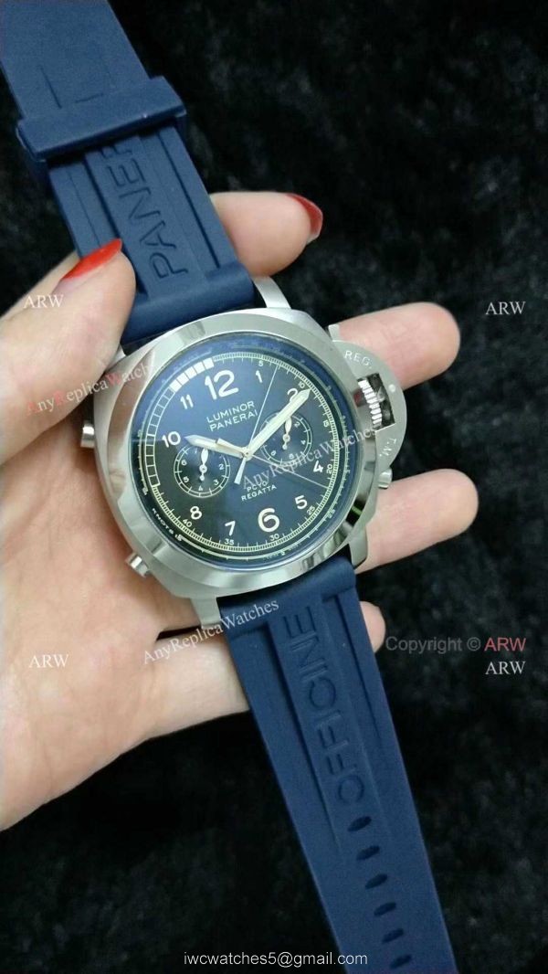 Panerai Luminor PCYC Chrono SS Blue Face Watch Replica