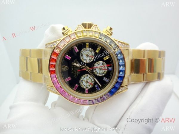 Rolex Rainbow Replica Watch 40mm Yellow Gold Automatic Movement