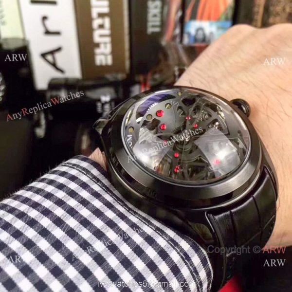 Replica Corum Skeleton Bubble Squelette Watch Black Case Silver Dial