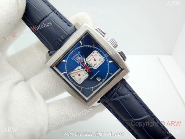 Best Tag Heuer Monaco Calibre 12 Replica Watch Blue Chronograph Dial