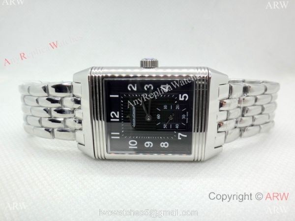 New Copy Jaeger-LeCoultre Reverso Duoface Automatic watch SS Black Dial
