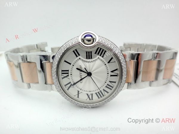 Replica Cartier Ballon Bleu 2 Tone Rose Gold Quartz Watch 36mm