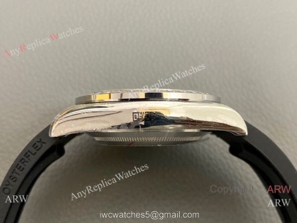 New Rolex Daytona Rubber Strap Replica Watch Stainless Steel Leopard Dial
