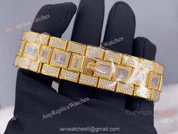 Swiss Quality Rolex GMT-Master II 116769 Ice Watch Replica Yellow Gold