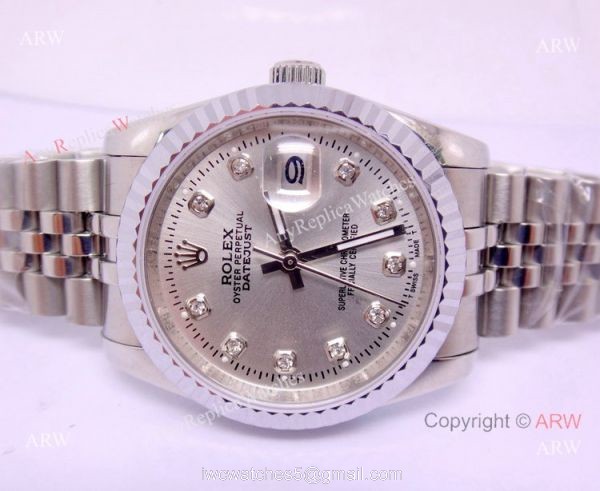 Rolex SS Jubilee Silver Diamond Men Datejust Watch