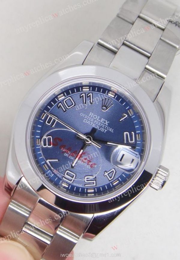 Midium Size Rolex Datejust Blue Arabic 31mm Lady Watch
