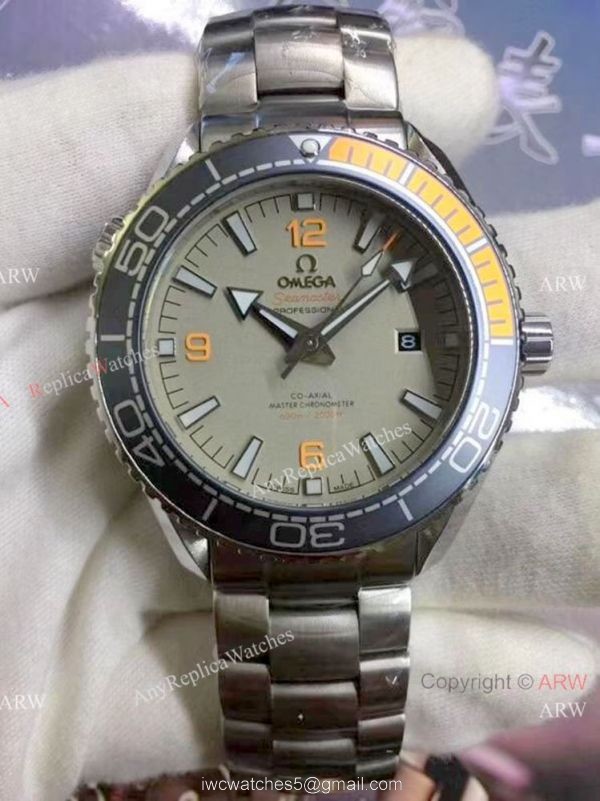 Low Prcie Omega Watch Replica Seamaster with Black Orange Bezel