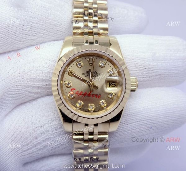 All Gold Rolex Datejust Ladies watch / Jubilee Band / Gold diamond
