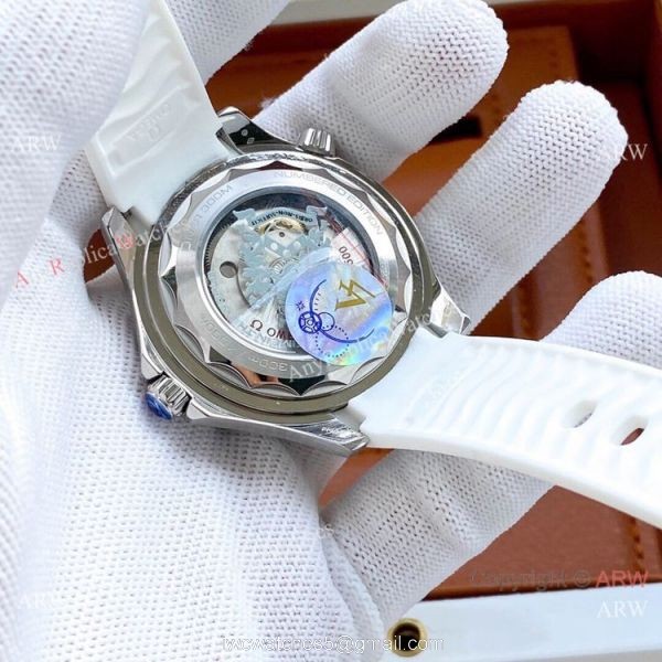 Copy Omega Seamaster 300m Limited Edition Watch White Rubber Strap