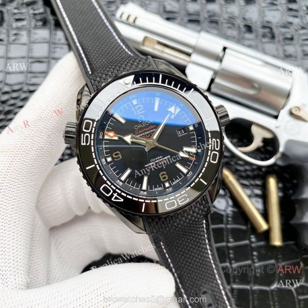Faux Omega Seamaster Planet Ocean GMT Watches Blue Case
