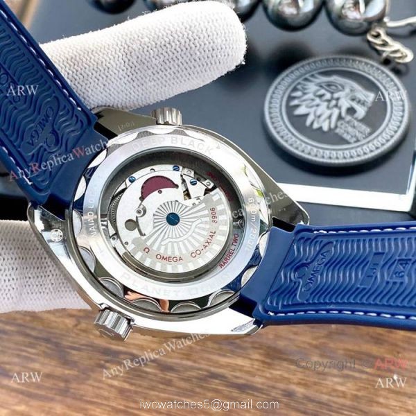 Replica Omega Seamaster Planet Ocean GMT Rubber Band Watches SWISS GRADE CASE