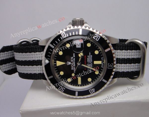 New Single Red Vintage Submariner Replica Watch 40mm Nato Strap