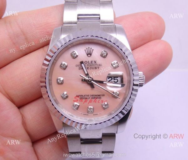 Rolex Oyster Datejust Pink MOP Face High Quality Replica Rolex Couple Watches