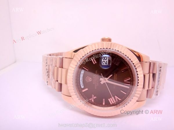 AAA Replica Rolex Day-Date Chocolate Face Watch New 40mm Case