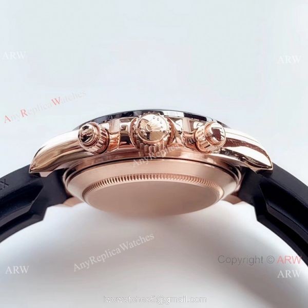 JH Factory Rolex Daytona Rubber Band 4130 Rose Gold Watch Rolex Oysterflex Replica