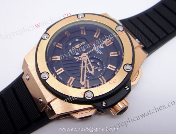 Hublot KING POWER Replica Watch 48mm Rose Gold and Black Rubber