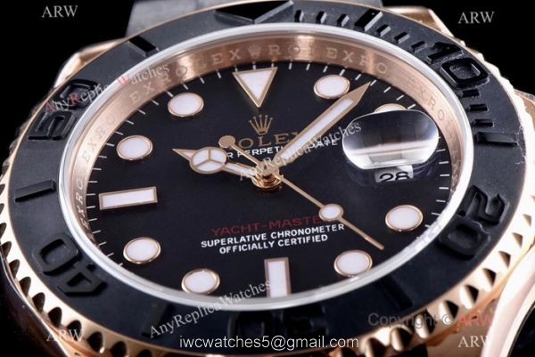 Rolex YachtMaster Rose Gold Replica Watch AR Factory/904L/Swiss 2836