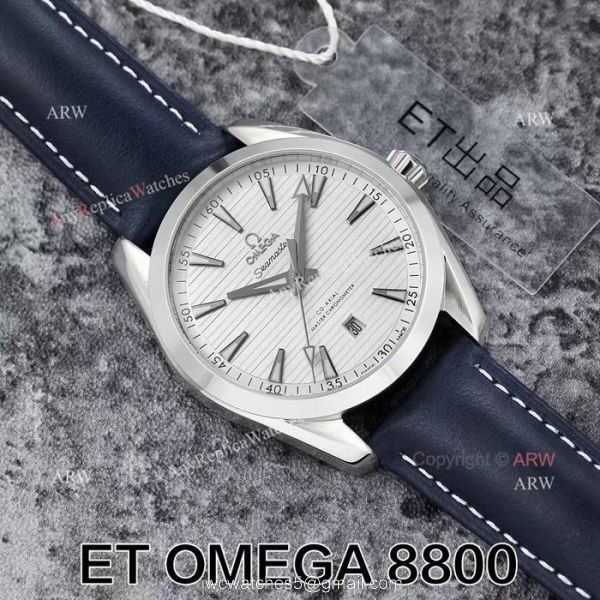Replica Omega Seamaster Swiss ETA 8800 Movement Superluminova Leather Band Watch