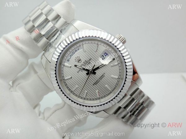 High Quality Replica Rolex Watch Day Date II Stainless Steel Case 40mm