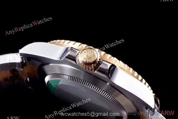 JF Factory 3135 Rolex Submariner 2 Tone Black Ceramic Watch 40mm